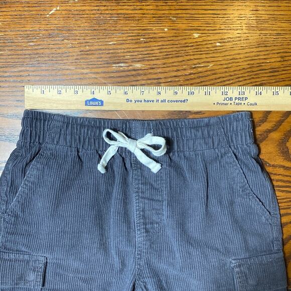 Drawstring UNISEX Corduroy Cargo Shorts Charcoal Gray Extra Small 27 BOYFRIEND - Picture 4 of 13